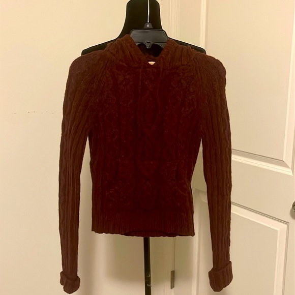 NWT Vintage Abercrombie & Fitch Pullover Hooded Cable Knit Sweater Size M NWT - Picture 1 of 4
